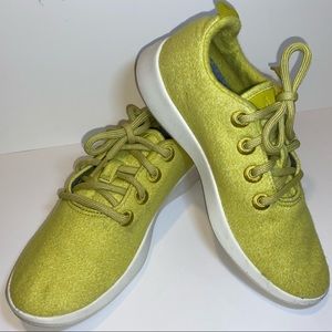 Allbirds Wool Runner Yellow/Green Natural Fiber Sneakers Women’s Size W7